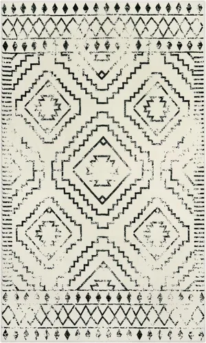Miniatura 7 de Wonnitar Alfombra marroquí de 3'x5', lavable, color blanco, alfombra antideslizante de entrada, alfombra rústica de granja pequeña para sala