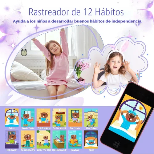 Miniatura 6 de Teléfono inteligente para niños, regalos de cumpleaños de Navidad para niños y niñas, juguetes de teléfono celular con doble cámara reproductor