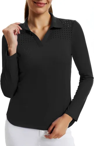 Miniatura 2 de JACK SMITH Women Polo Shirts Long Sleeve UPF 50+ Quick Dry Workout Tops for Running Hiking Exercise