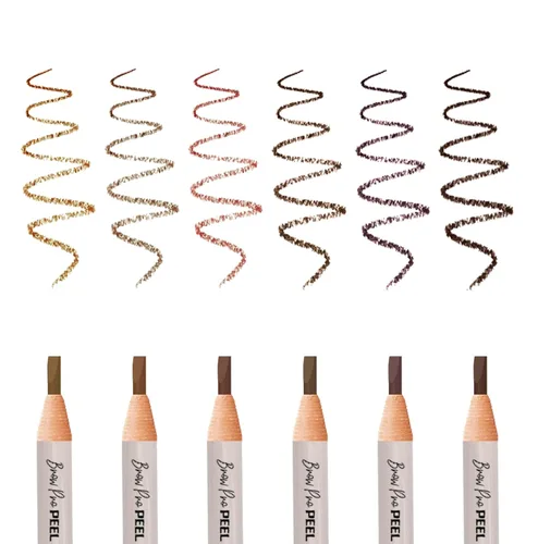 Miniatura 7 de Brawna Paquete de 6 lápices de cejas Pro Peel Off para mapeo de labios y cejas, suministros de microblading, color blanco