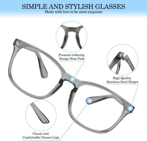 Miniatura 3 de Gafas de luz azul para mujer, lentes de bloqueo de luz azul para hombre, gafas de luz azul para niñas, juegos de computadora Gris