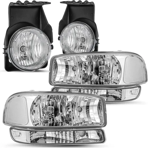 Miniatura 12 de JSBOYAT 4 PCS Compatible con 99-06 GMC Sierra 1500 2500 3500 Conjunto de Faros Delanteros de Reemplazo con Bombillas 00-06 GMC Yukon/Yukon XL