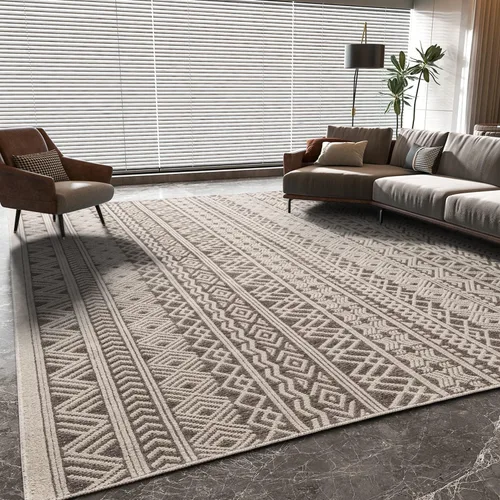 Alfombras de área de 8 x 10 pies, lavables a máquina, con textura neutra, bohemia, ultra suave, marroquí, ideal para dormitorio, comedor,