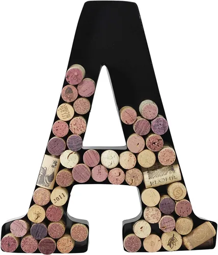 Miniatura 9 de Made Easy Kit Letra de metal para corchos de vino, monograma para atesorar recuerdos y soporte con kit de montaje en pared gratuito A-Z