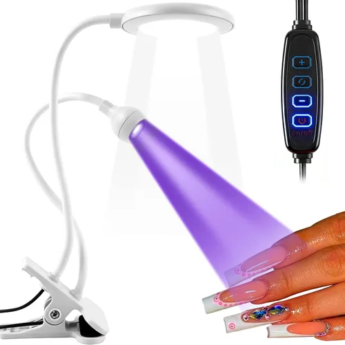Miniatura 10 de TADOPRO - Lámpara de uñas de doble cabezal, luz de curado con flash UV, lámpara LED profesional de tecnología de uñas para uñas de gel, luz de Negro