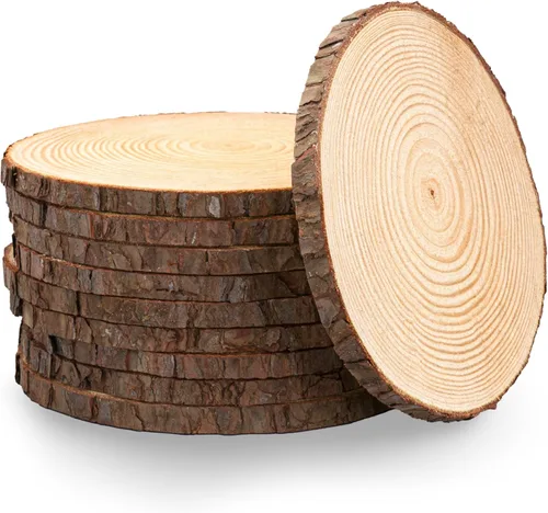 Miniatura 9 de Juego de (10) rebanadas de madera de 7 a 9 pulgadas para centros de mesa, artes y manualidades, y decoración rústica del hogar. Centros de mesa