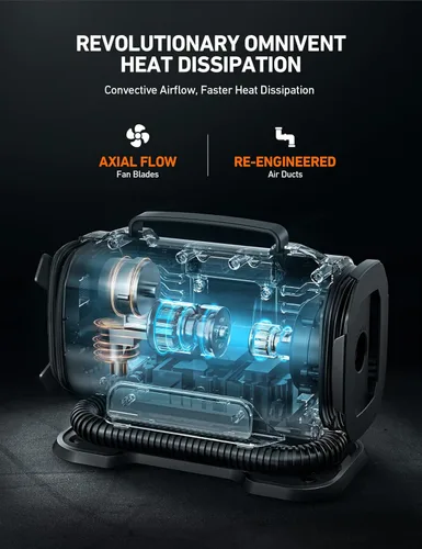 Miniatura 2 de AstroAI Inflador de neumáticos Compresor de aire portátil 150PSI 12V DC/110V AC con motores metálicos duales Bomba de aire para neumáticos