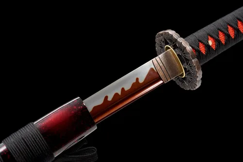 Miniatura 4 de Espada Katana Tradicional Forjada a Mano con Templado de Calor/Arcilla Verdaderas Katanas de Acero al Carbono 1060/1095 T10, Afilar, Espiga