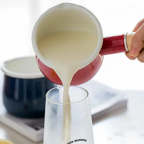 Miniatura 8 de Olla de leche esmaltada, calentador de mantequilla antiadherente, mini cacerola, 4 pulgadas, 17 onzas, utensilios de cocina pequeños con mango