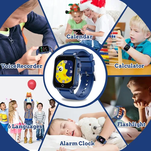 Miniatura 8 de Goodatech Reloj Inteligente para Niños de 4-12 Años Niños Niñas, 26 Juegos de Rompecabezas, Cámara, Reproductor de Video y Música, Podómetro