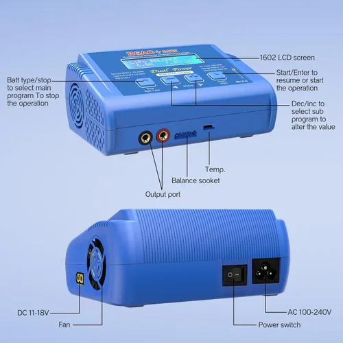 Miniatura 6 de B6 AC Lipo Balance Cargador con 80W Fuente de Alimentación para 1S 2S 3S-6S LiPo Lilon Life Lifepo4 NiCd NiMh Pb RC Batería