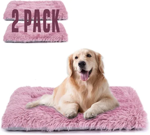 Miniatura 25 de Cama lavable a máquina, almohadilla de felpa de lujo para perros y gatos, tapete inferior antideslizante para perrera, camas peludas para razas