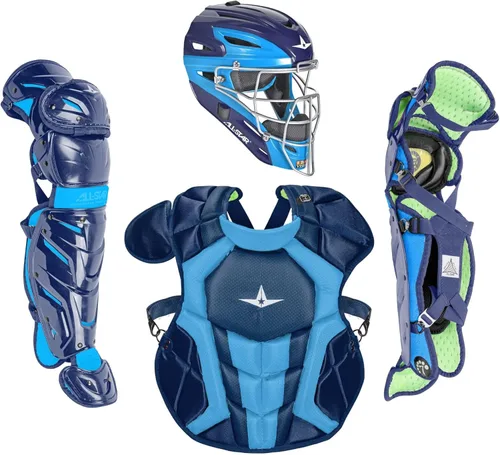 Miniatura 5 de All-Star Eje S7 de 9 a 16 años – Kit de equipo de captura de béisbol (incluye casco, protector de pecho, protectores de piernas), cumple con NOCSAE
