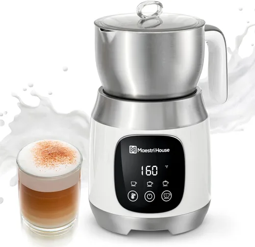 Miniatura 9 de Maestri House Espumador de Leche, Temperatura Variable y Grosor de Espuma DualFro 600 Espumador de Leche Vaporizador, Calentador de Leche