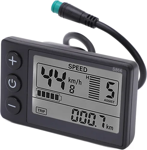 Miniatura 9 de Computadora de bicicleta, velocímetro de bicicleta S866, medidor de pantalla LCD, IP65, impermeable, odómetro de ciclismo, 24 V, 36 V, 48 V, panel