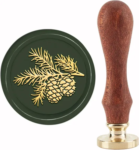 Miniatura 10 de CRASPIRE Sello de cera con diseño de amapola de 0.98 pulgadas (0.984 in), diseño de flores extraíbles de latón con mango de madera para Halloween