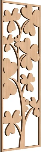 Miniatura 124 de 9 3/8 pulgadas de ancho x 24 3/8 pulgadas de alto x 1/4 pulgadas de alto, Bradford Paneles de pared decorativos de madera de calado, roble rojo rojo