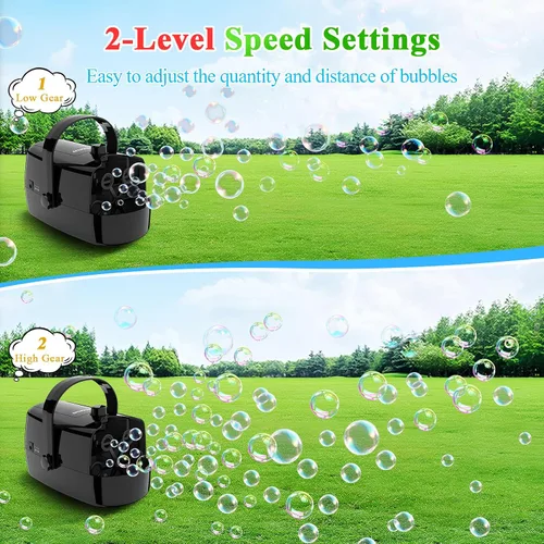 Miniatura 4 de Wisdomlit Máquina de burbujas, máquina de burbujas 3 en 1, soplador de burbujas con 3 ruedas de burbujas, hace pequeña mediana burbujas grandes