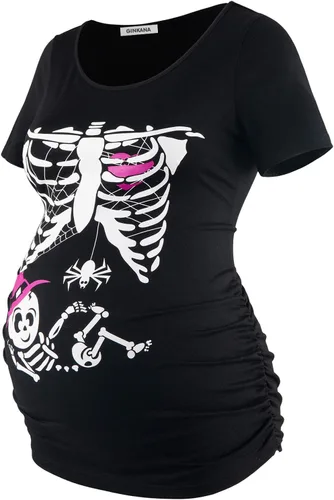 Miniatura 179 de GINKANA Blusas de maternidad de manga corta, diseño floral, fruncido, casual, para mamá, para embarazo