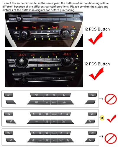 Miniatura 2 de Jaronx Compatible con el botón de CA de velocidad del ventilador de control de clima BMW, repuesto para 5 pies F07/F10,6 pies F06/F12/F13,7 pies