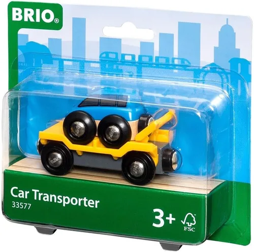 Miniatura 4 de BRIO World 33577 - Transportador de coches - Set de tren de juguete de madera de 2 piezas Despertador de la imaginación infantil Certificado FSC
