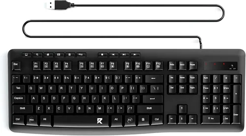 Miniatura 9 de Redragon BK7366 Teclado con cable, Teclado de Computadora USB Multimedia Silencioso, Teclado Silencioso con Teclado Numérico Grande, Resistente a
