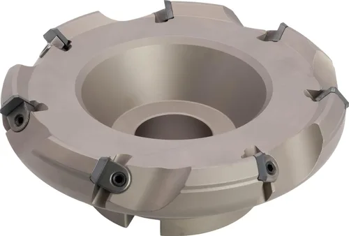 Miniatura 5 de Molino de cara indexable (carcasa) de 2" 45°, diámetro del orificio del eje de 3/4", 3 flautas, con 3 piezas de inserciones de carburo SEAN42