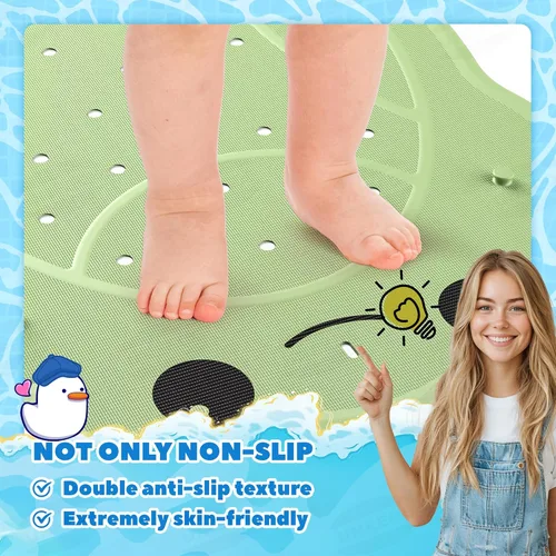 Miniatura 4 de UNEEDE Tapete de baño para niños, tapete de ducha antideslizante para niños pequeños, superficie antideslizante lavable, tapete de goma suave
