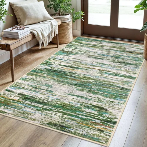 Miniatura 69 de SIILOOM 2 x 3 Alfombra moderna y abstracta para entrada, alfombra neutra azul marino gris multicolor súper suave de área pequeña, alfombras lavables