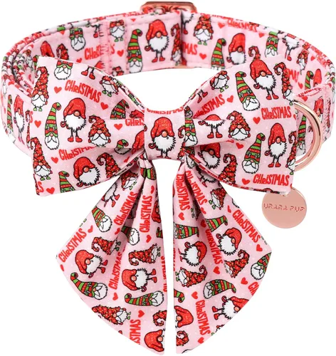 Miniatura 16 de Collar de Navidad para perro con pajarita, collar de Navidad para cachorros, hembras, machos, perros o gatos, collares con lazo con hebilla de metal