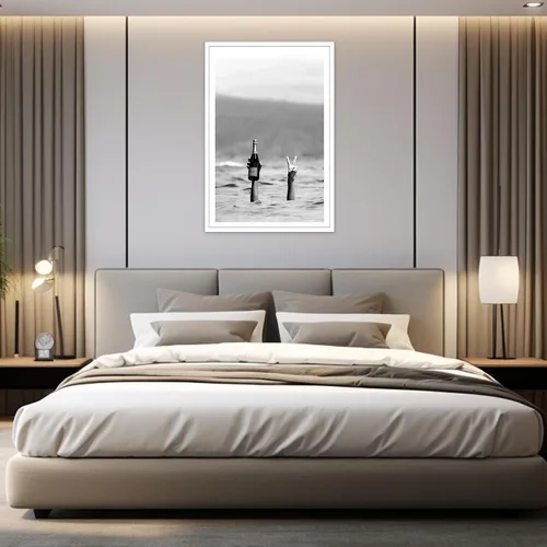 Miniatura 5 de Acqooeakt Póster retro de mujer con champán en la playa, arte de pared en blanco y negro, impresión feminista, carrito de bar, decoración de pared