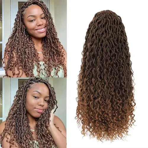 Miniatura 12 de River Locs Cabello de Crochet para Mujeres Negras - Boho Goddess Locs Grochet Hair, Boho Hippie Loc (18" 6 Paquetes T1B/púrpura#)
