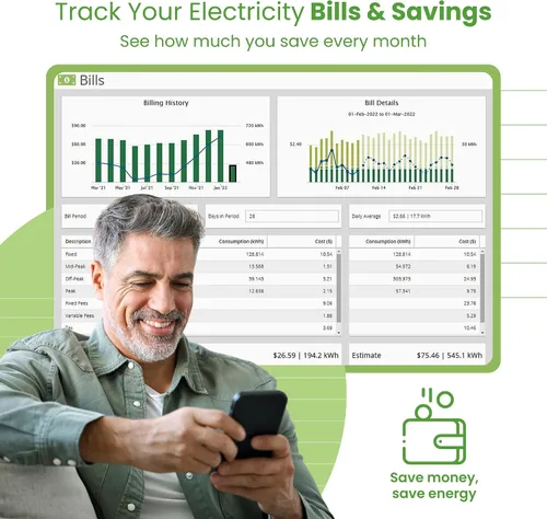 Miniatura 3 de Eyedro Monitor de energía para el hogar, monitor de uso de electricidad en tiempo real con medición de red solar, monitor de consumo de energía