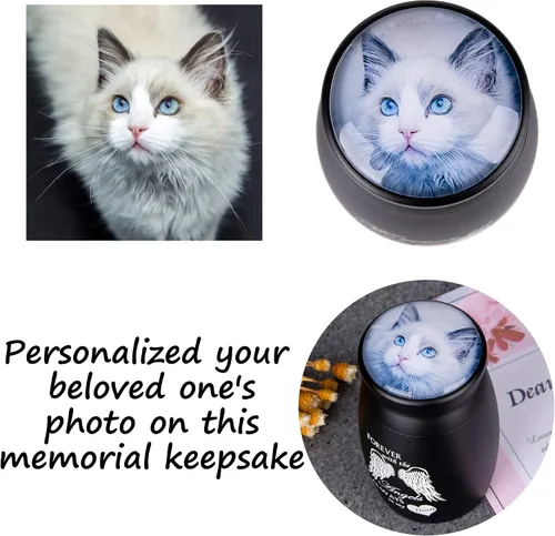 Miniatura 2 de Bivei Urnas pequeñas para cenizas humanas, urna personalizada de recuerdo con foto y texto para hombres y mujeres, mini urnas para adultos