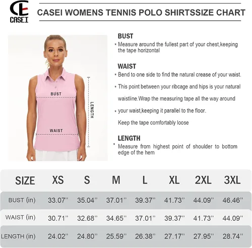 Miniatura 6 de Casei Polo de golf sin mangas para mujer UPF 50+ Dry Fit con cuello, Varios