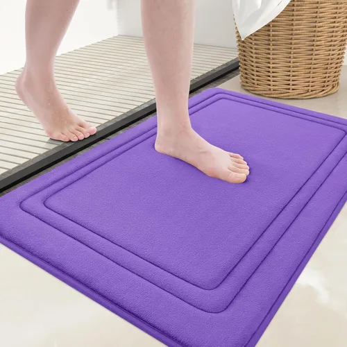 Miniatura 68 de Grandaily Alfombra de baño de espuma viscoelástica de 24 x 16 pulgadas, ultrasuave, antideslizante y absorbente, lavable a máquina, cómoda alfombra