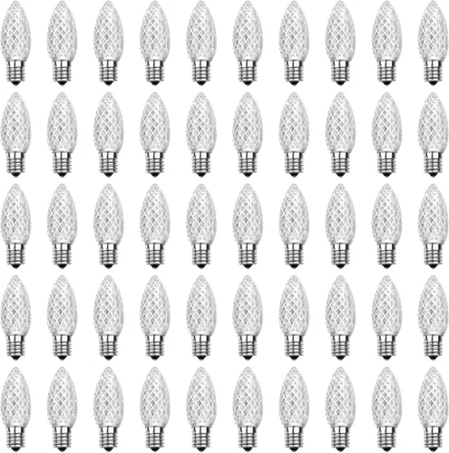 Miniatura 8 de Meconard Bombillas LED C9 de repuesto para Navidad, bombillas LED inastillables C9 para luces de Navidad para interiores y exteriores, base