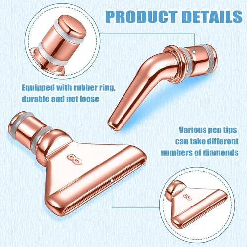 Miniatura 4 de ZYNERY Kit de 30 bolígrafos de pintura de diamante, 13 puntas de acero inoxidable para accesorios de pintura de diamantes con 12 arcilla, bolígrafos