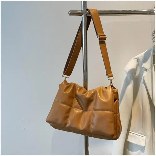 Miniatura 8 de Bolsos cruzados acolchados de moda para mujer, correa de cadena ajustable, con relleno de casete, bolsa de hombro hinchada