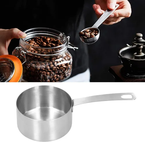 Miniatura 3 de Taza medidora con escala, cuchara medidora de acero inoxidable, cucharadita, accesorios de cocina, accesorio de cocina para medir ingredientes secos