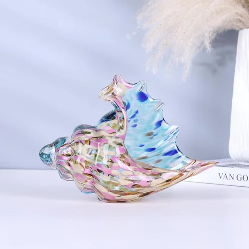 Miniatura 5 de Concha de cristal con conchas de mar, conchas de mar, decoración de concha de cristal de vida marina, decoración de vidrio soplado, decoración