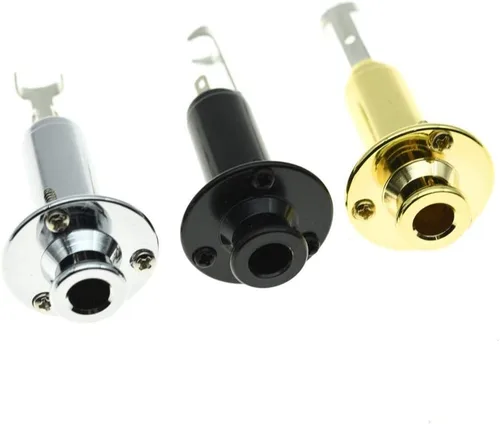 Miniatura 6 de KAISH 0.250 in Guitarra eléctrica acústica Bajo Mono Endpin Salida Jack Correa Botón Jack Socket Negro