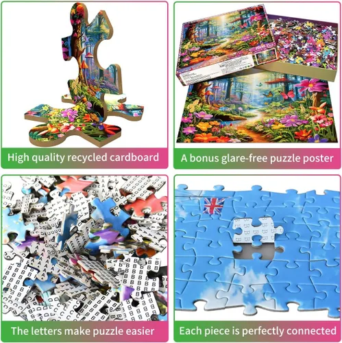 Miniatura 3 de Rompecabezas para adultos de 1000 piezas para adultos, rompecabezas de 1000 piezas, 1000 piezas, bosques coloridos, flores y plantas exóticas