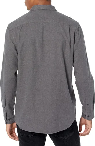 Miniatura 3 de Tienda Essentials - Camisa de franela de manga larga con ajuste regular y dos bolsillos para hombre