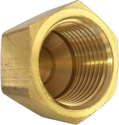 Tapa Abocinada de Latón, Conexión de Tubo SAE de 45 Grados para Tubo de 3/4" de Diámetro Exterior, Tamaño de Rosca 1-1/6" UNF 1 pieza