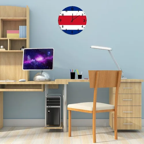 Miniatura 714 de Cheyan Reloj de pared con bandera de Canadá de 12 pulgadas, silencioso, sin tictac, de PVC, funciona con pilas, reloj redondo decorativo, regalo