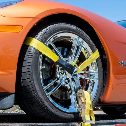 Miniatura 7 de VULCAN Correas para automóvil, ganchos trenzados, estilo lazo, 2 x 96 pulgadas, paquete de 4 unidades, amarillo clásico, carga de trabajo segura
