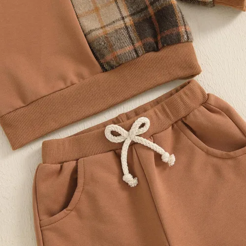 Miniatura 68 de Conjunto de sudadera de manga larga con cuello redondo y pantalones deportivos para bebés, ropa de invierno para bebé
