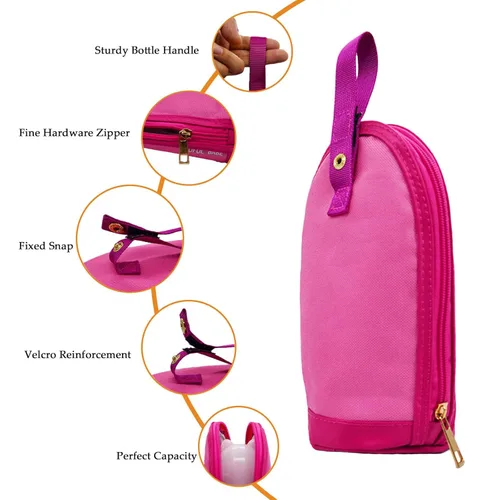 Miniatura 6 de Bolsa enfriadora de leche materna – Bolsa de viaje aislada para biberón para guardería (dos piezas, rojo)