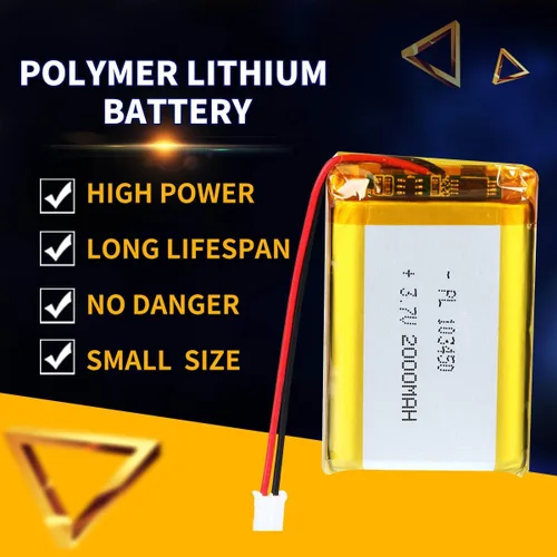 Miniatura 4 de 3.7V 2000mAh Batería 103450 Li-ion Li-ion recargable Li-ion Li-Po Batería con 2P PH 0.079 in Pitch Connector